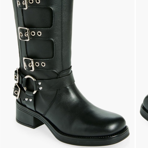 Steve Madden Black Leather Boots for Women - Picture 9 of 10